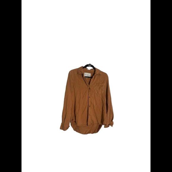 Lola River Womens Shirt Large Orange Long Sleeve Button Up - Picture 1 of 2